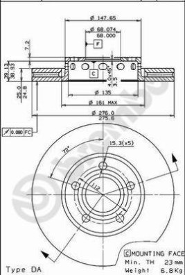 BS 8114 Brzdový kotouč BRECO