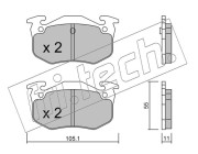 040.0 Sada brzdových destiček, kotoučová brzda fri.tech.