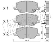 1017.0 Sada brzdových destiček, kotoučová brzda fri.tech.