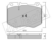 1043.0 Sada brzdových destiček, kotoučová brzda fri.tech.