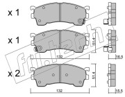 232.1 Sada brzdových destiček, kotoučová brzda fri.tech.