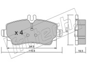 319.1 Sada brzdových destiček, kotoučová brzda fri.tech.