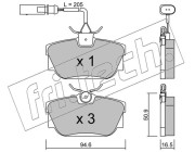 355.1 Sada brzdových destiček, kotoučová brzda fri.tech.