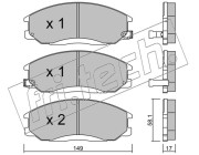 373.0 Sada brzdových destiček, kotoučová brzda fri.tech.