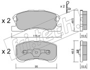 390.0 Sada brzdových destiček, kotoučová brzda fri.tech.