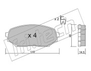 397.0 Sada brzdových destiček, kotoučová brzda fri.tech.