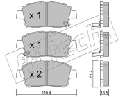 438.0 Sada brzdových destiček, kotoučová brzda fri.tech.