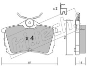 481.0 Sada brzdových destiček, kotoučová brzda fri.tech.