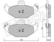 650.0 Sada brzdových destiček, kotoučová brzda fri.tech.