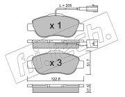 654.1 Sada brzdových destiček, kotoučová brzda fri.tech.