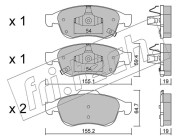 833.2 Sada brzdových destiček, kotoučová brzda fri.tech.