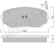 889.0 Sada brzdových destiček, kotoučová brzda fri.tech.