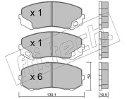 927.0 Sada brzdových destiček, kotoučová brzda fri.tech.