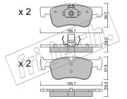 975.0 Sada brzdových destiček, kotoučová brzda fri.tech.