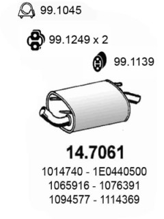 14.7061 Zadní tlumič výfuku ASSO