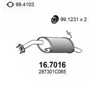 16.7016 Zadní tlumič výfuku ASSO