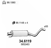 34.6119 Střední tlumič výfuku ASSO