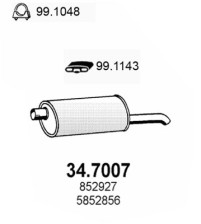 34.7007 Zadní tlumič výfuku ASSO