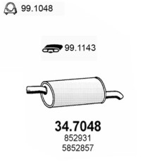 34.7048 Zadní tlumič výfuku ASSO