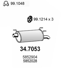 34.7053 Zadní tlumič výfuku ASSO