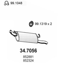 34.7056 Zadní tlumič výfuku ASSO