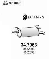 34.7063 Zadní tlumič výfuku ASSO