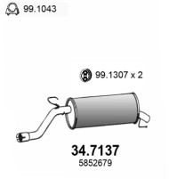 34.7137 Zadní tlumič výfuku ASSO