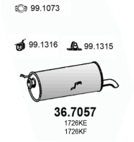 36.7057 Zadní tlumič výfuku ASSO