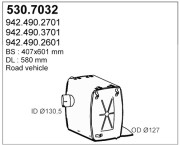 530.7032 Střední-/zadní tlumič výfuku ASSO