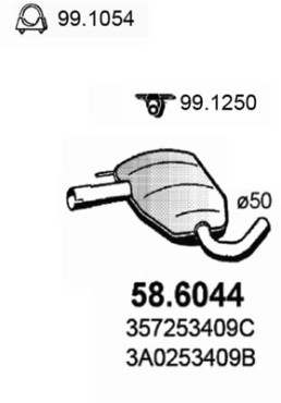 58.6044 Střední tlumič výfuku ASSO