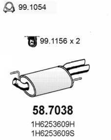 58.7038 Zadní tlumič výfuku ASSO