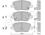 822-1103-0 Sada brzdových destiček, kotoučová brzda CIFAM