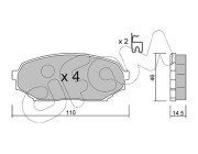 822-388-0 Sada brzdových destiček, kotoučová brzda CIFAM