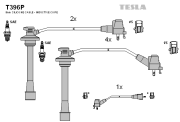 T396P Sada kabelů pro zapalování TESLA