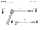 T735B Sada kabelů pro zapalování TESLA