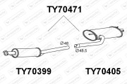 TY70471 Predni tlumic vyfuku VENEPORTE