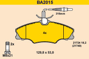 BA2015 Sada brzdových destiček, kotoučová brzda BARUM