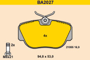 BA2027 Sada brzdových destiček, kotoučová brzda BARUM