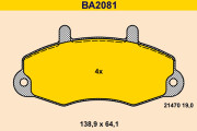 BA2081 Sada brzdových destiček, kotoučová brzda BARUM