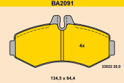 BA2091 Sada brzdových destiček, kotoučová brzda BARUM