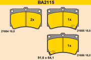 BA2115 Sada brzdových destiček, kotoučová brzda BARUM