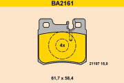 BA2161 Sada brzdových destiček, kotoučová brzda BARUM