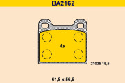 BA2162 Sada brzdových destiček, kotoučová brzda BARUM