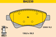 BA2230 Sada brzdových destiček, kotoučová brzda BARUM