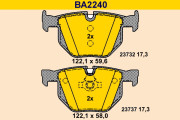 BA2240 Sada brzdových destiček, kotoučová brzda BARUM