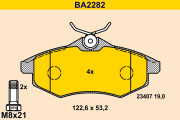 BA2282 Sada brzdových destiček, kotoučová brzda BARUM