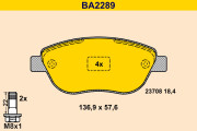 BA2289 Sada brzdových destiček, kotoučová brzda BARUM