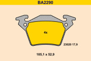 BA2290 Sada brzdových destiček, kotoučová brzda BARUM