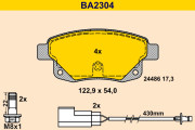 BA2304 Sada brzdových destiček, kotoučová brzda BARUM