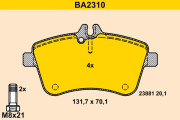 BA2310 Sada brzdových destiček, kotoučová brzda BARUM